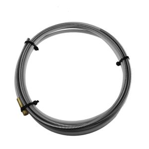 Стальная спираль белая с латунным ниппелем 2,2 / 6,0 / 3600мм (ø 1,4-1,6мм)